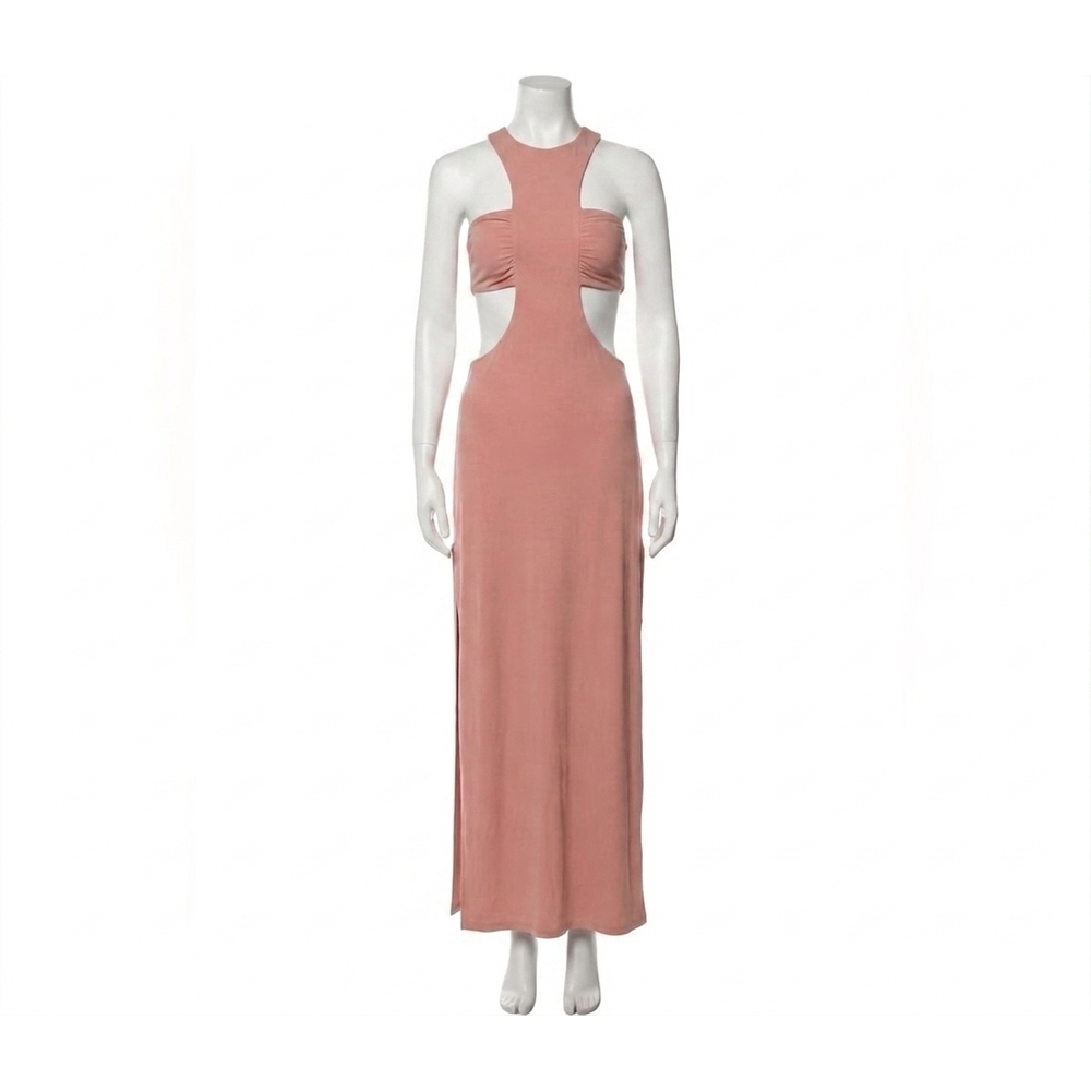 NEW MISA LOS ANGELES lyra cut out jersey knit maxi dress in rose